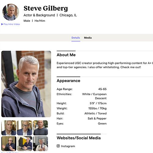 actor Steve Gilberg acting profile