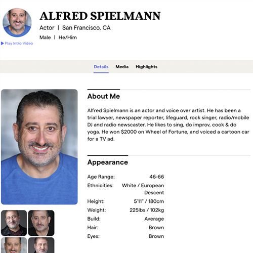 actor Alfred Spielmann acting profile