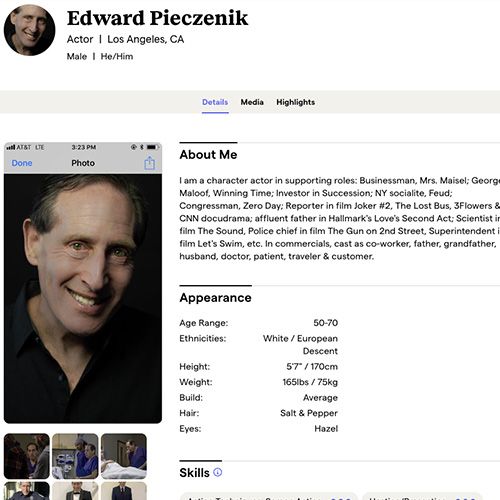 actor Edward Pieczenik acting profile