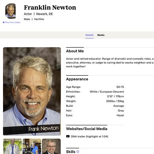 actor Frank Newton acting profile