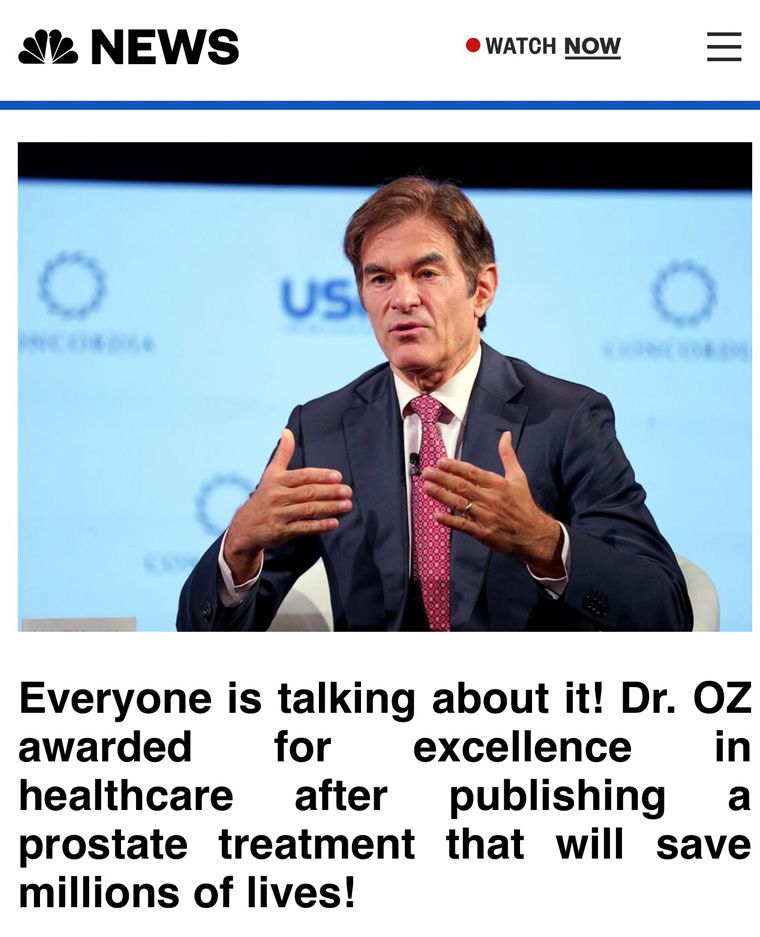 Dr. Oz sposored ad. on NBC News