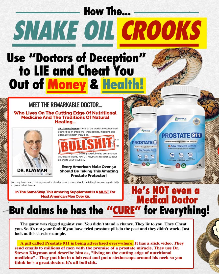 Dr. Steve Klayman - snake oil crook