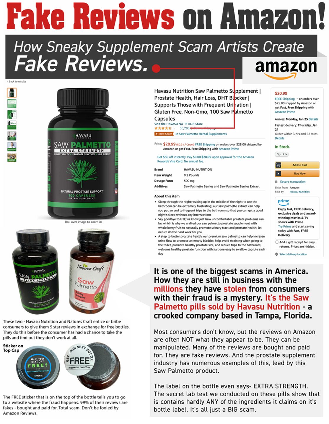 Havasu Saw Palmetto - fake amazon reviews