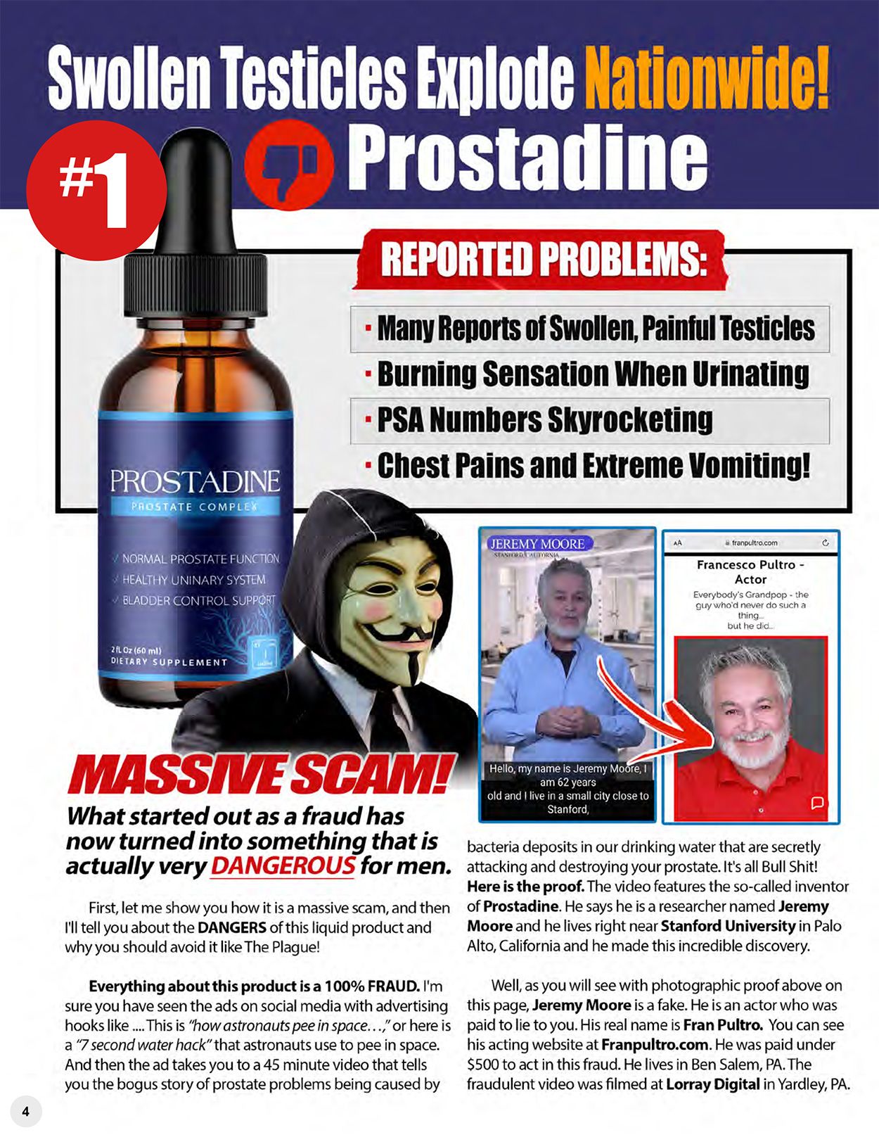  The Black List of Prostate Pill Frauds and Dangers